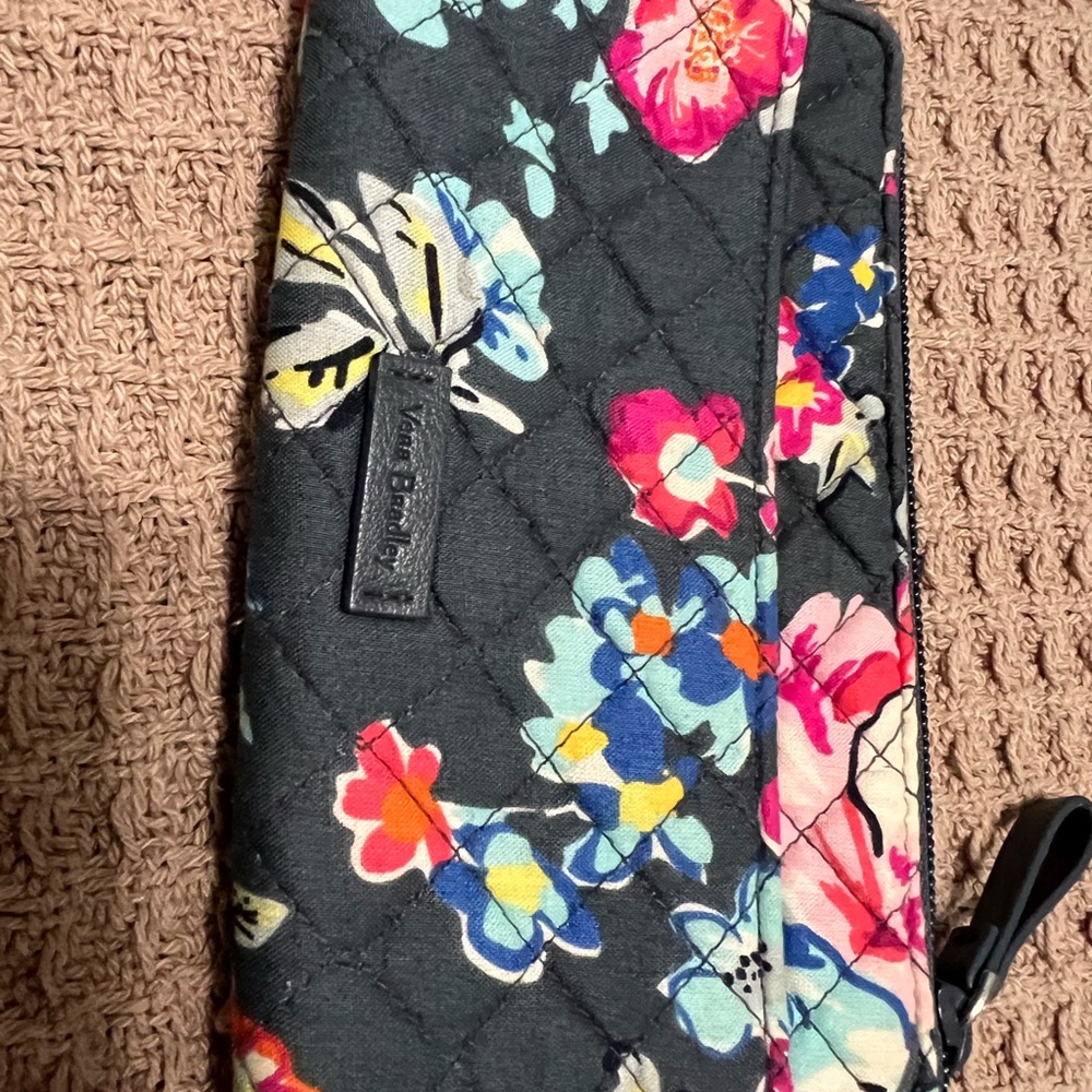 Vera Bradley Floral Quilted Wallet - Navy and Multicolor